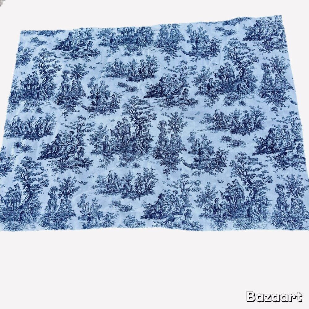 Toile Print Navy And White Standard Pillow Sham